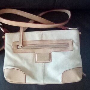 The Tiganello Pebble Leather White Cream X-body Convertible Shoulder Bag Med Sz